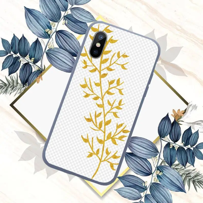 

rose gold palm tree pattern Phone Case Candy Color for iPhone 6 7 8 11 12 s mini pro X XS XR MAX Plus