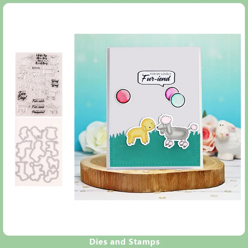 Прозрачные штампы и Вырубные для милого щенка собаки трафареты ремесла