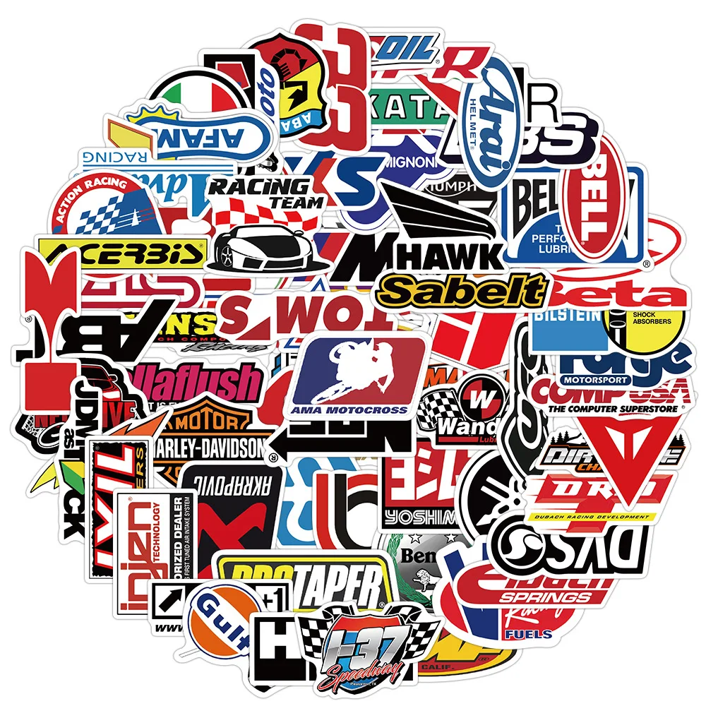 racing logo graffiti stationery stickers school office student supplies mobile phone skateboard luggage mug decoration 100pcs free global shipping