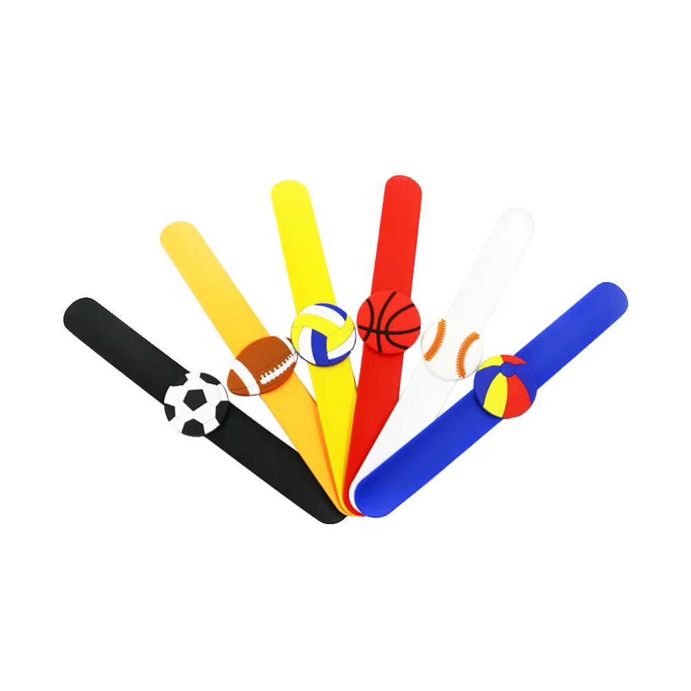 

6 шт. спортивные браслеты Slap, силиконовая подкладка, браслет для футбола, ручная повязка вечерние праздничный подарок для детей