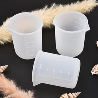 5pcs 100ml silicone measuring cups with clear scale epoxy split cup for diy uv resin mold jewelry making tool art kitchen lab