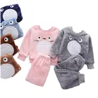 Новинка 2022, флисовая Домашняя одежда, осенне-зимняя фланелевая теплая детская одежда, комплекты одежды для маленьких мальчиков, Пижамный костюм для маленьких девочек