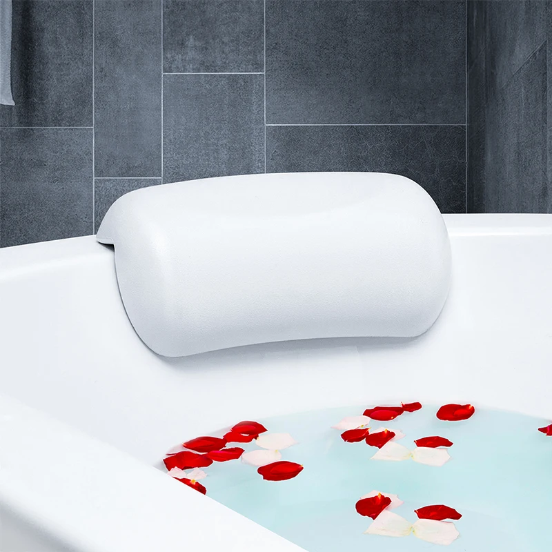 Almohada de baño de SPA antideslizante, reposacabezas de bañera, suave, impermeable, con ventosas, accesorios de baño fáciles de limpiar