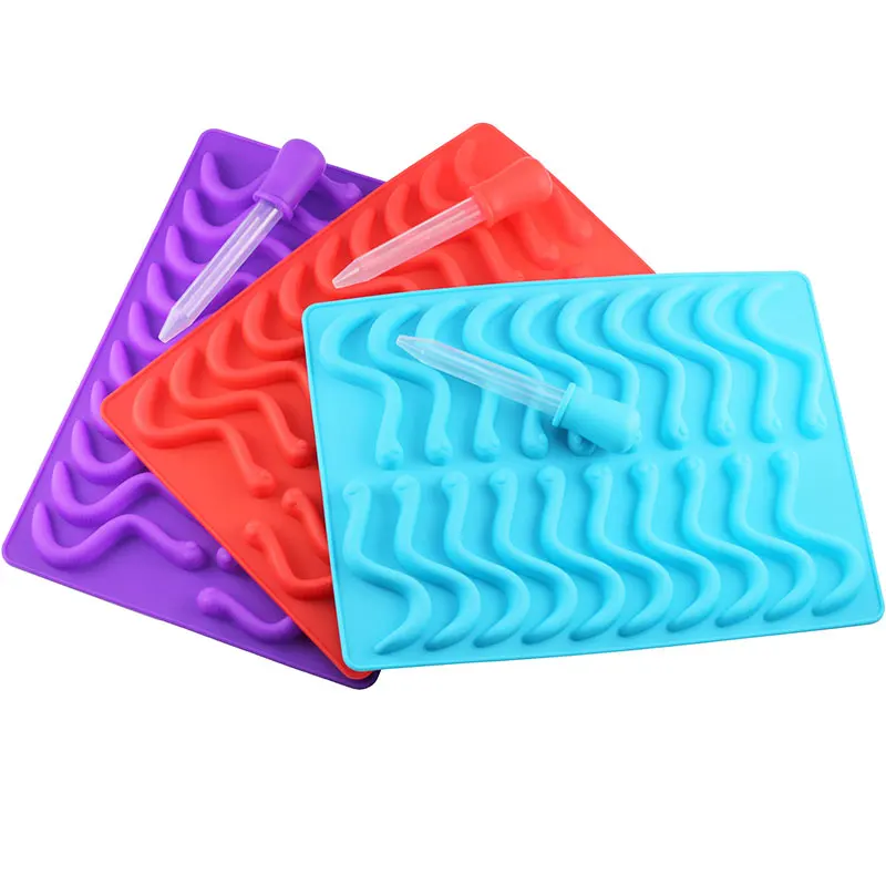 Силиконовая форма для шоколада с клейкими червями 20 полостей сахара конфет желе