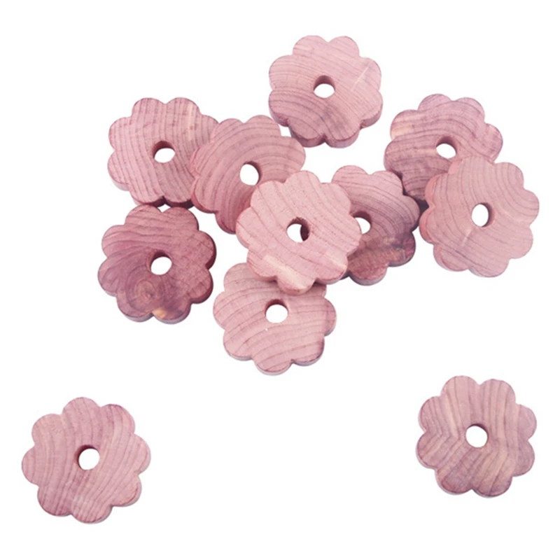 

30 Pack Flower Shape Cedar Wood Rings,Aromatic Cedar Blocks,For Closets And Drawers, Clothes Storage Protector