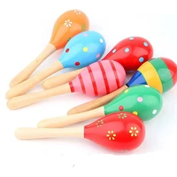 wooden maraca wood rattles baby colorful wooden hand rattles sand hammer baby shaker percussion musical instrument kid toys