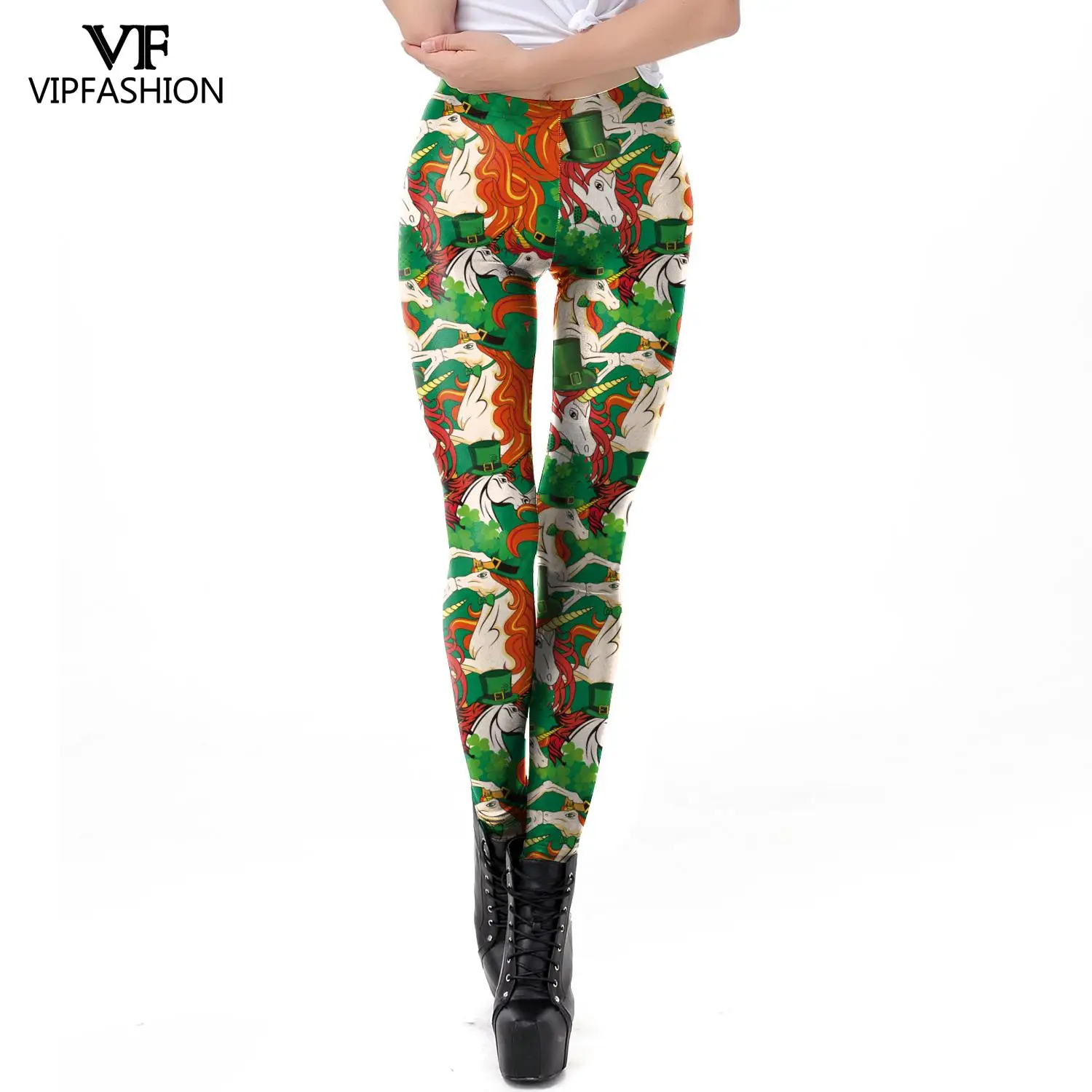 Модные леггинсы VIP со счастливым клевером на День Святого Патрика тренировочные