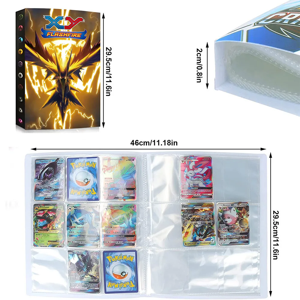 9 pocket album pokemon cards book large vmax collection holder anime game pokemon map binder folder list kids toy christmas gift free global shipping