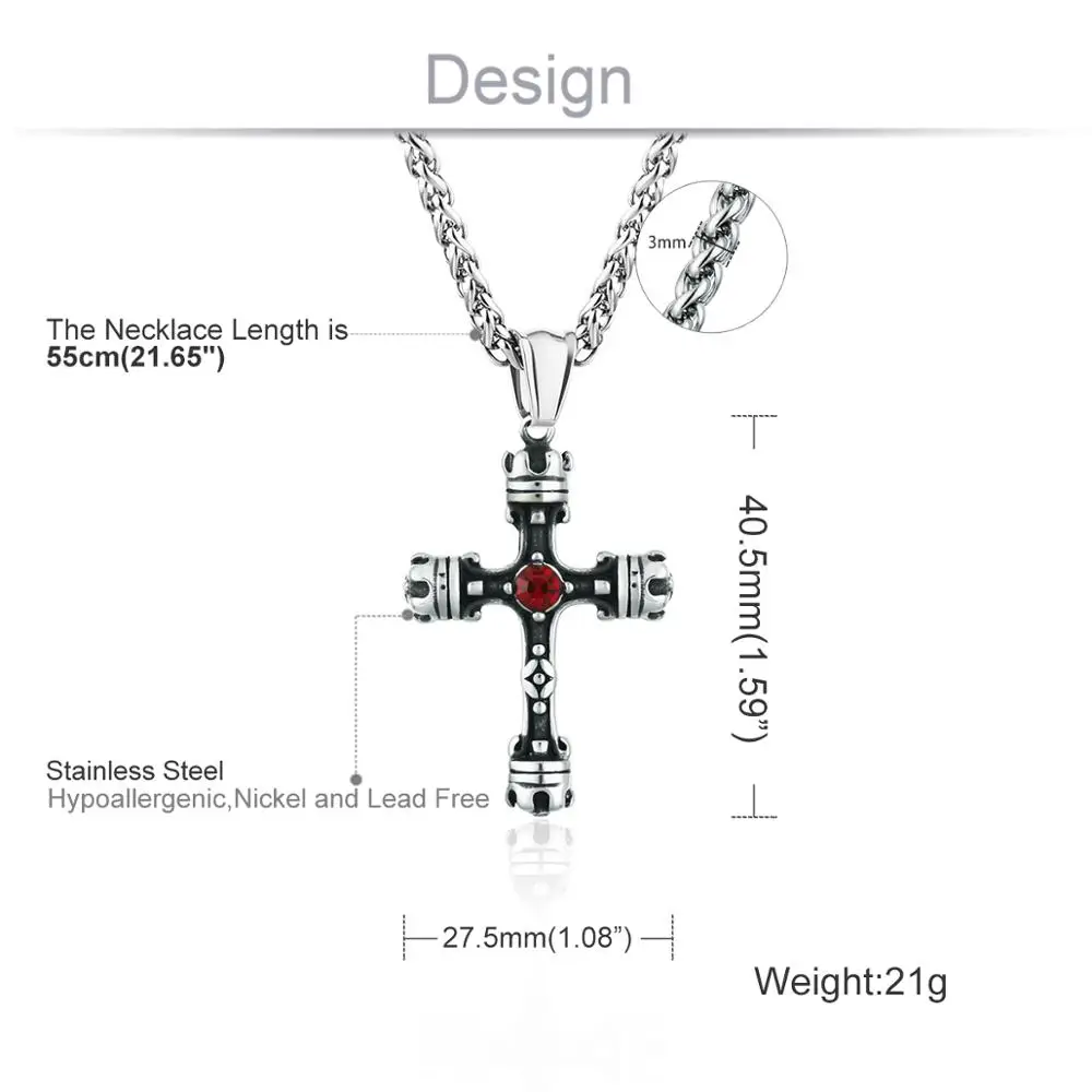 Мужская Стильная Подвеска из нержавеющей стали с крестом и ожерелье Wo мужская красная цепочка со стразами colars Модные Ювелирные изделия Подарки CN77