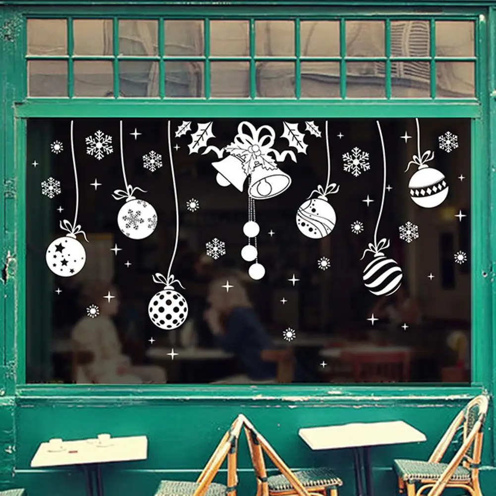 Рождественская декоративная наклейка на окно стекло ПВХ стену съемная