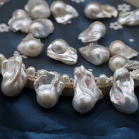 good shape no holes baroque strong light natural freshwater special shaped pearls nucleated naked beads earring accessories