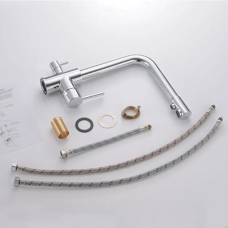 

Water Purifier Kitchen Faucet Three Ways Spout, 360 Degree Swivel Filtered Kitchen Sink Tap Dual Water Outlet