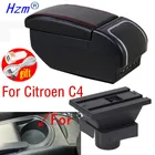 Для Citroen C4 хэтчбек 2004-2010 подлокотник вращающийся из искусственной кожи центральный магазин Содержание коробка с подстаканником пепельница USB автомобильн