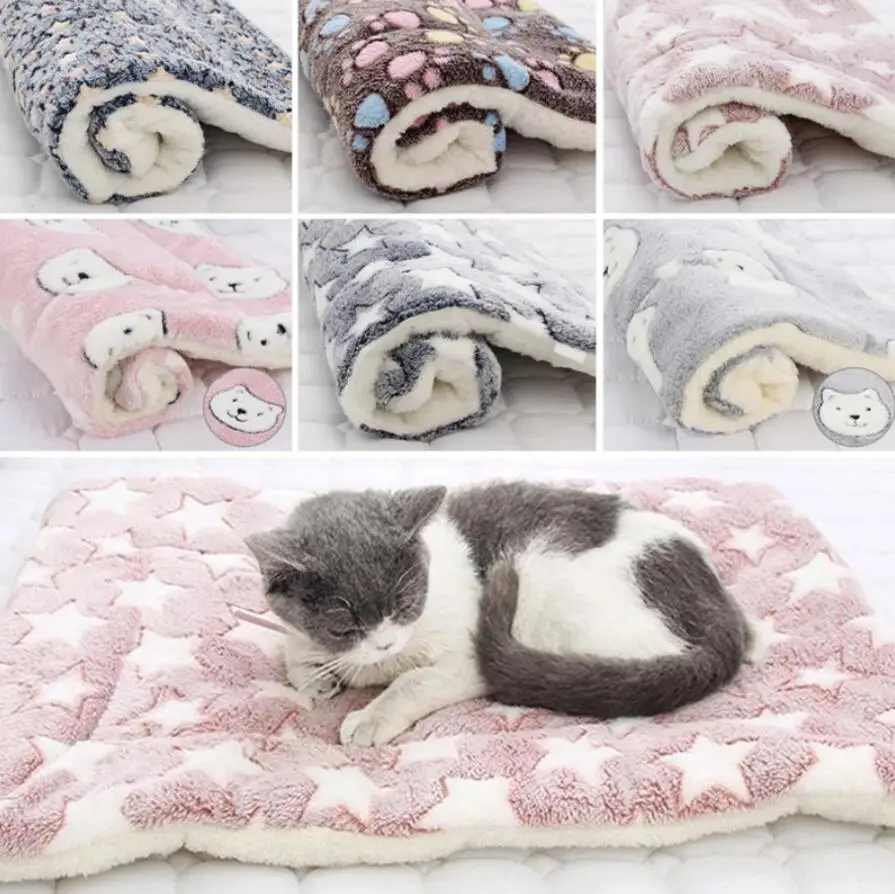 Pet Sleeping Mat Cat Bed Dog Bed Thickened Pet Soft Wool Mat Blanket Mmattress Household Portable Washable Warm Carpet 4.8 916 R