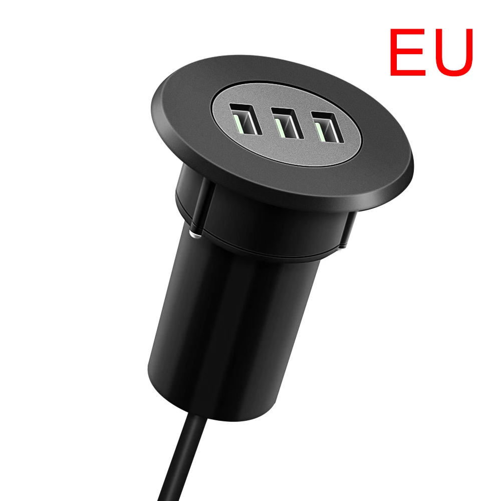 

Powstro 5V/3.1A Three-USB Port Desktop Hole USB Charger Hub Grommet Portable Adapter Fast Charging for Samsung GALAXY
