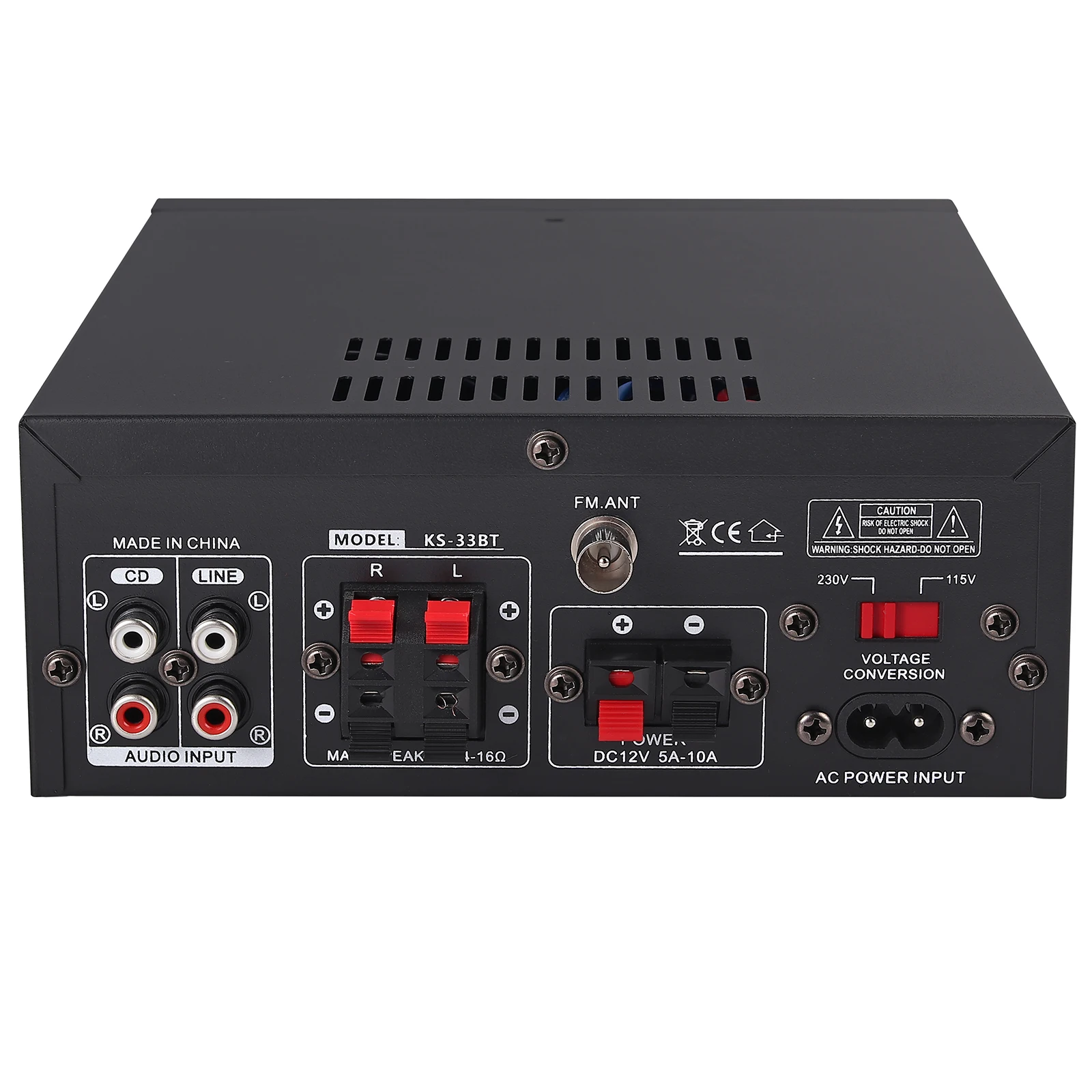 Bluetooth-Compatible Stereo Audio Amplifier KS-33BT Home HiFi Music SD USB FM MIC Wireless Digital Preamp With Microphone Input bluetooth amplifier