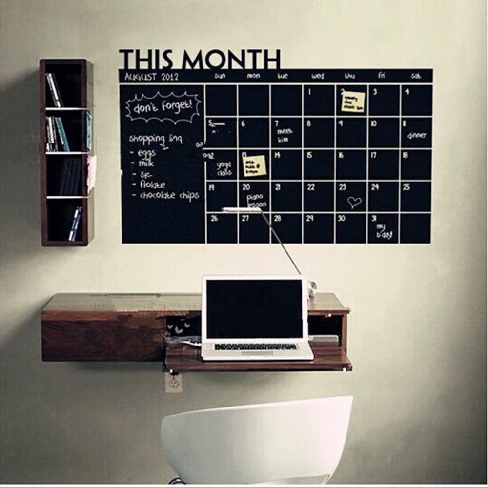 

This Month Calendar Chalkboard Wall sticker Carved Trade Explosions PCs The Blackboard Sticker