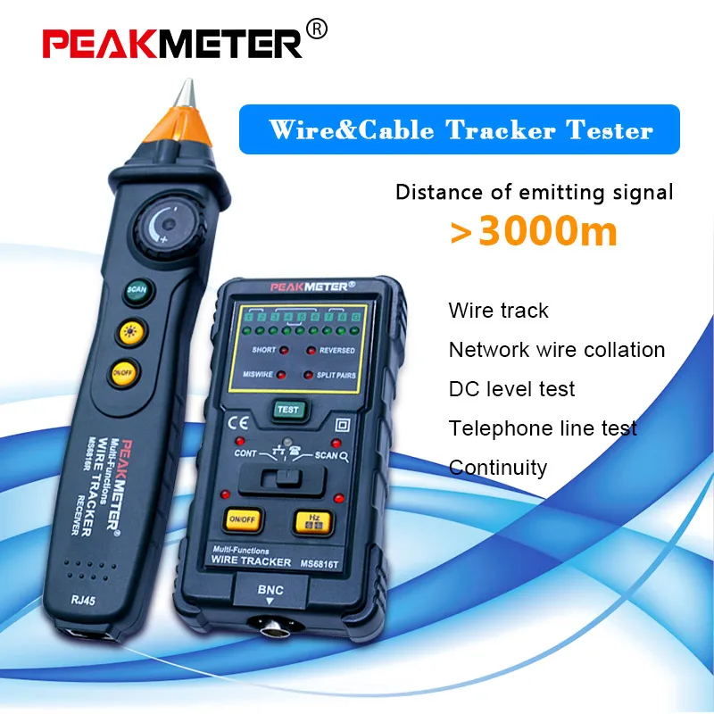 PEAKMETER MS6816R кабель провода трекер телефонной линии DC уровень сети тестер метр для теле связи сетевые инструменты