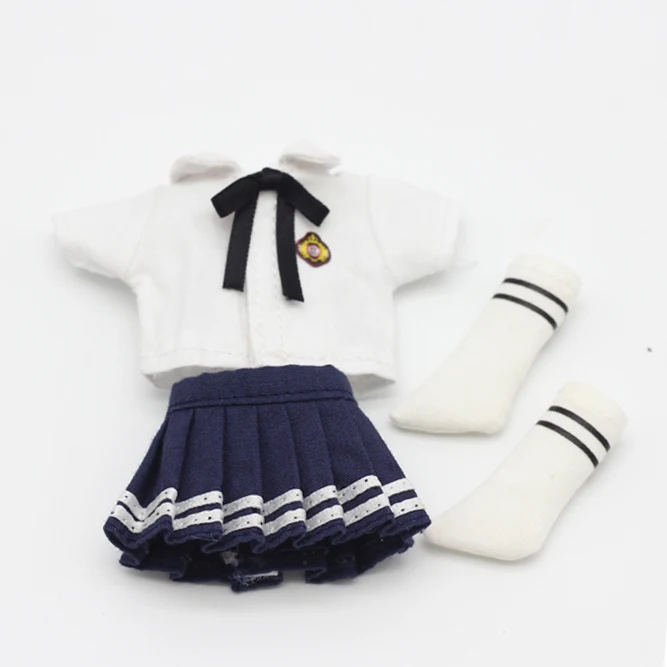 Комплект школьной формы 3 шт./компл. = футболка юбка носки для куклы кукол ob11 obitsu 11