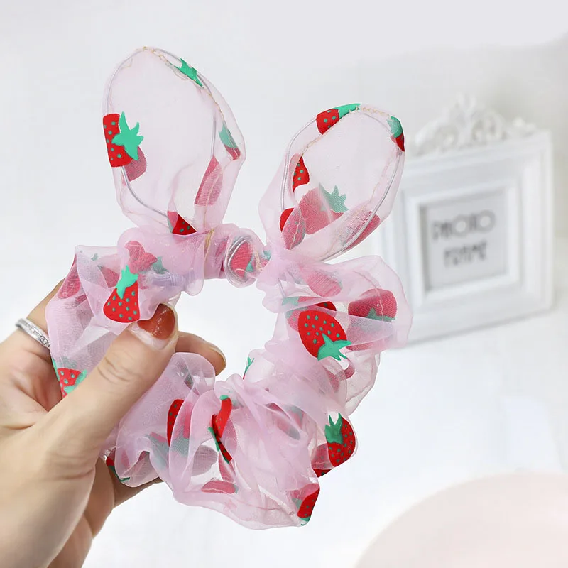 Новые корейские шифоновые резинки для волос с заячьими ушками резинка бантом