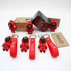 Подвеска из мягкого ПВХ-клея, Мерцающая трехмерная кукла, красная маска, мужской брелок для ключей, подарок для женщин и детей