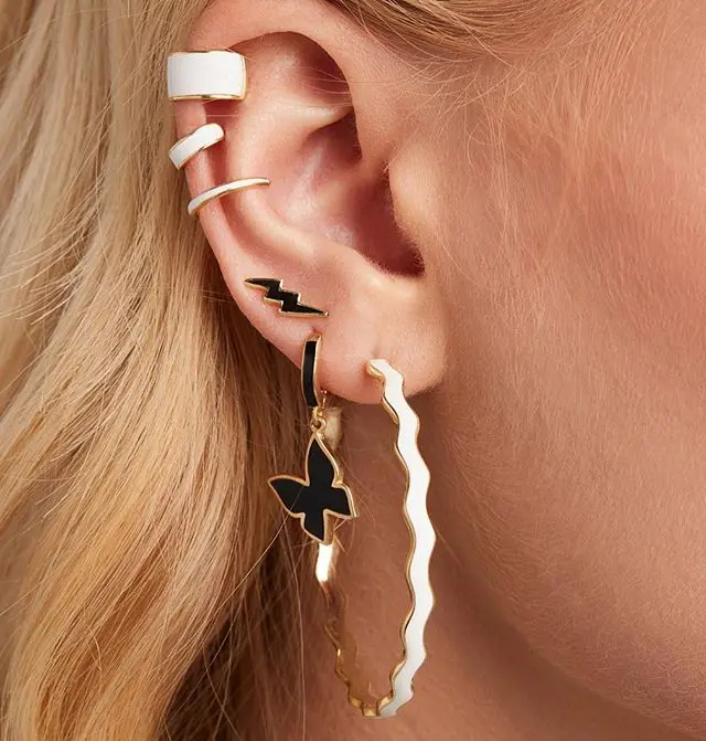 Красные белые синие черные 4 вида цветов минимальное изящное милое ювелирное