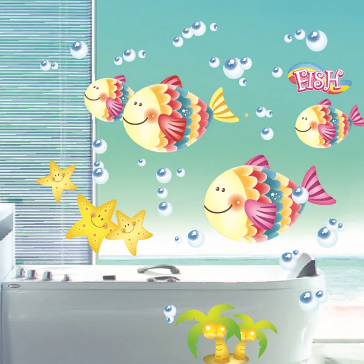 

Cute Fathead Fish Wall Stickers Children's Room Decoration Removable Wall Stickers