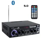 Hi-Fi Bluetooth-совместимый аудио стерео усилитель мощности BT-298A 2CH ЖК-дисплей Цифровой FM-радио для автомобиля и дома с пультом дистанционного управления