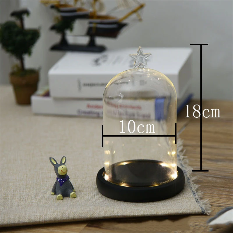 Сделай Сам Красавица и Чудовище красная роза в стеклянном куполе на деревянной