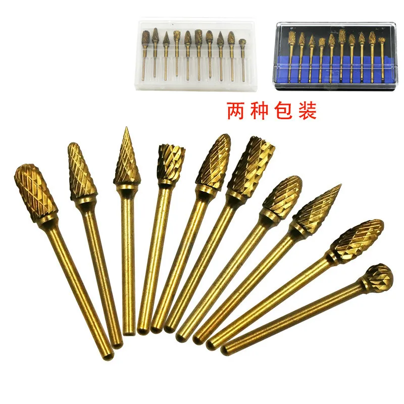 Высокое качество 10 шт. титановый двойной зернистый паз установлен вольфрамовый стальной сплав Поворотный