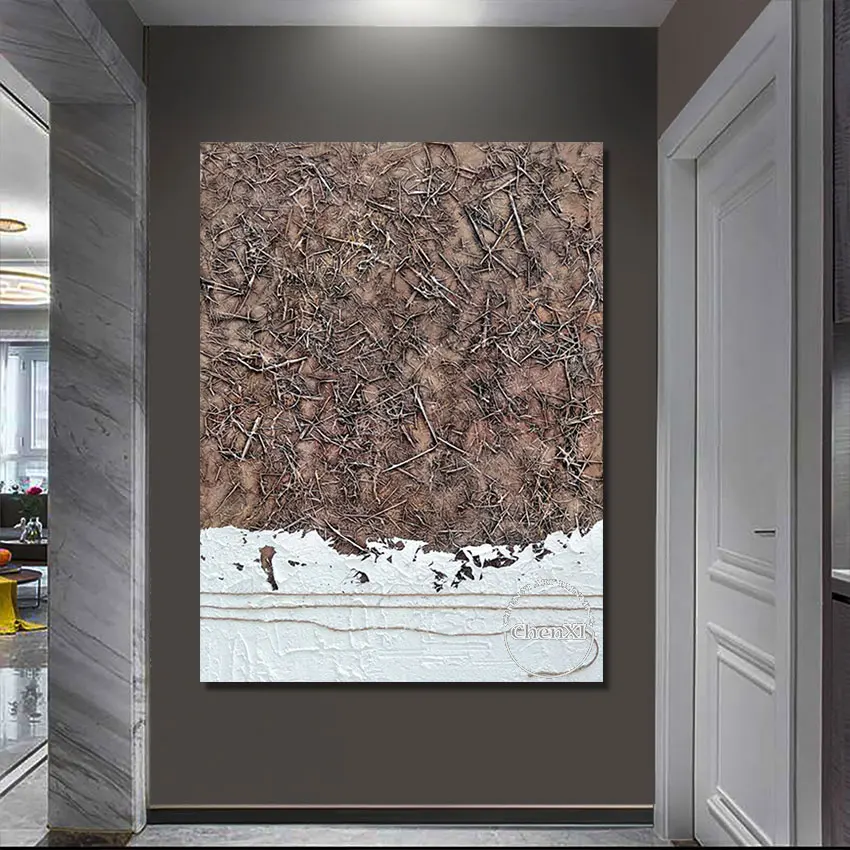 

The Meadow After The Snow Melted Abstract Oil Painting On Canvas In Living Room Modern Wall Art Decorative Painting Frameless