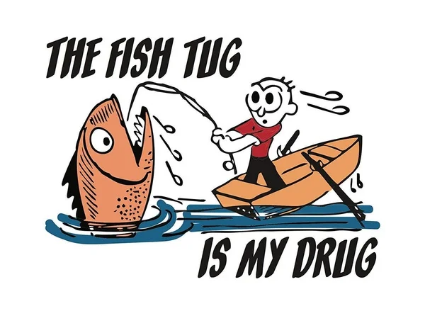 

The Fish Tug is My Drug Tin Sign art wall decoration,vintage aluminum retro metal sign,iron painting