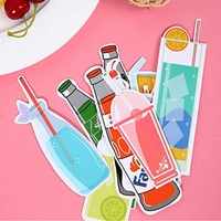 30 pcslot cute bookmark cartoon ice cream soda paper bookmark book holder message card stationery bookmarks gifts for children