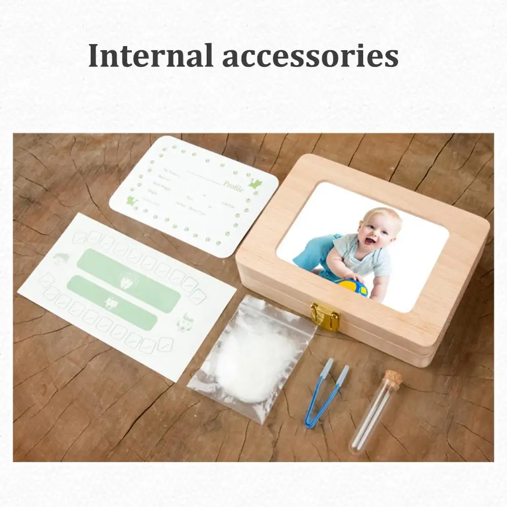 

Baby Teeth Box Save Organizer Wooden Tooth Keepsake Box for Baby Kids Milk Teeth Umbilical Cord Lanugo Memory Storage Boxes