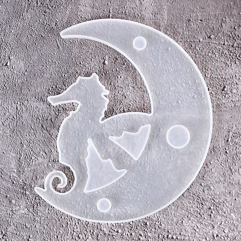 

Transparent Silicone Mould Resin Decorative Craft DIY Hippocampus Moon Mold Epoxy Resin Molds for Jewelry Making