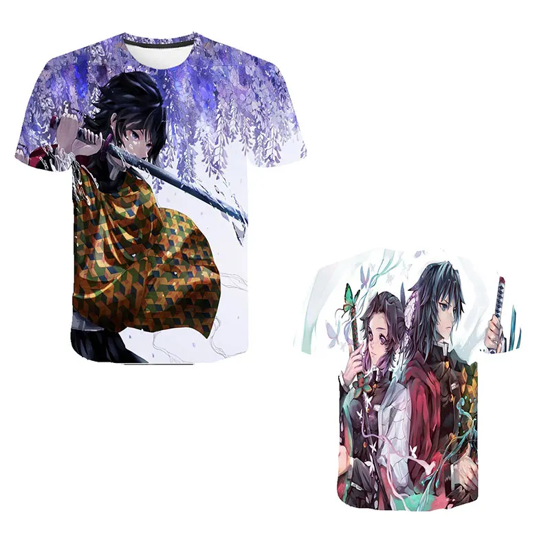 

Children Clothing Demon Slayer T Shirt 2021 Summer Breathable Baby Boys Clothes Kids Girls Fashion Short Sleeve Novelty Cartoon