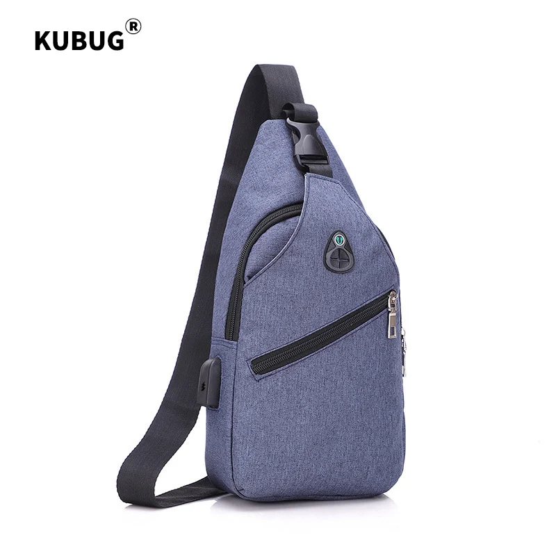 Нагрудная сумка KUBUG мужская с USB-зарядкой сумочка-слинг через плечо повседневный