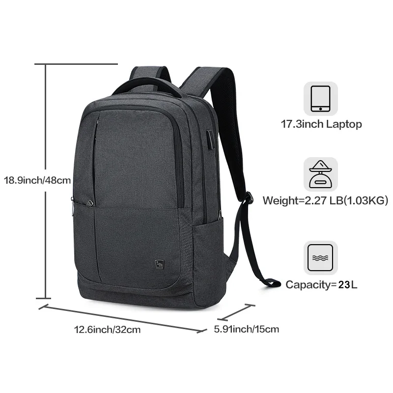 oiwas 17 inch laptop backpack with usb charging mens backpacks large capacity business daypack bookbag for women teenage travel free global shipping