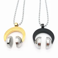 2020 Hot Brand Stainless Steel Headphones Pendant Necklace Collares Male Choker Punk Colar Rock Jewelry for Men Teenage