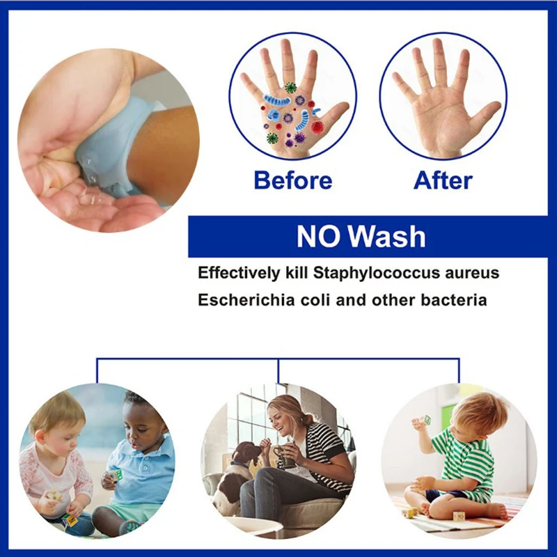 

Reusable Wristbands Adult Kid Liquid Wristband Hand Sanitizer Dispenser Handwash Gel With Whole Sanitizing Wrist Support