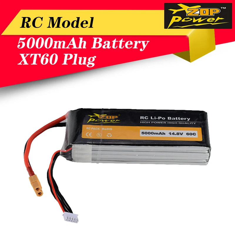 ZOP Мощность 14 8 V 60C 5000 мА/ч 4S Lipo Батарея XT60 штекер Перезаряжаемые для беспилотный