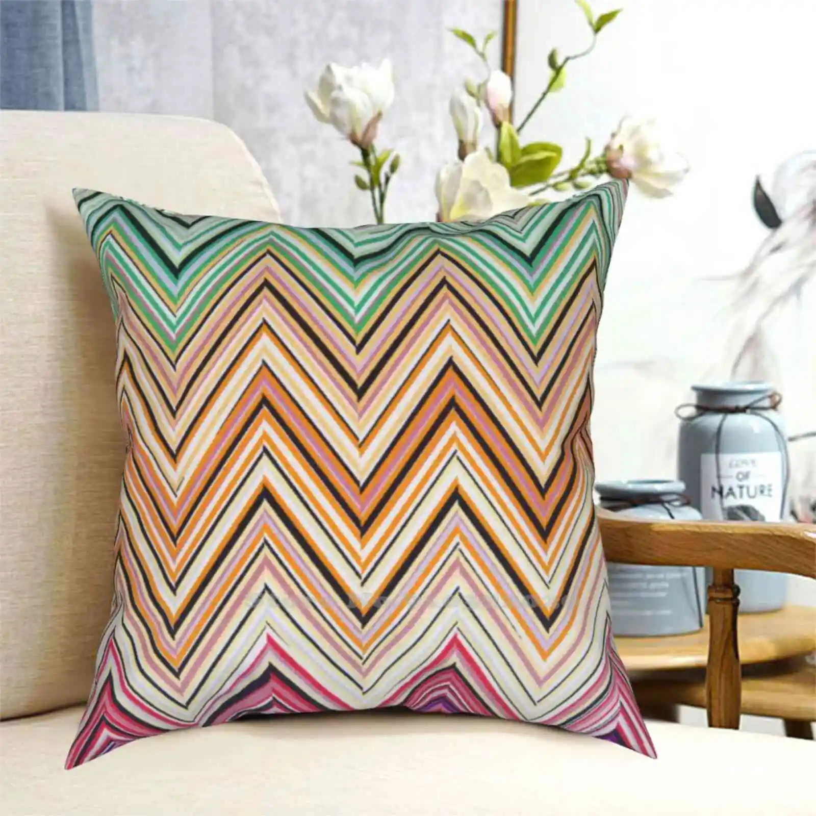 Чехол ЗигЗаг для подушек украшение дома в спальню с геометрическим рисунком
