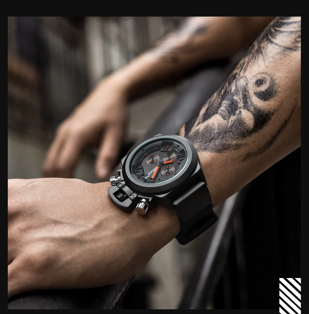 Baogela mode hommes montres меню кварцевый Спортивный Хронограф Montre Homme Relogio Masculino силиконовый Montre-браслет pour Homme horlo