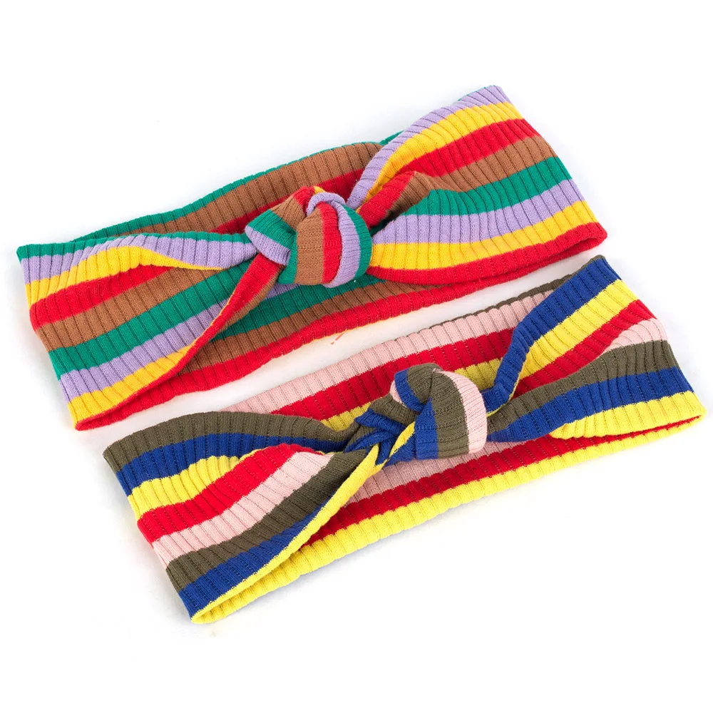 Модные красочные женские богемные крест ободок с бантом Твист головной убор