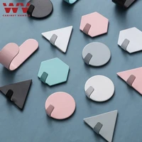 wv 4pcs wall clothes hanger creative cute decorative hook coat hooks wall hanging wall free punching paste clothe hook hardware