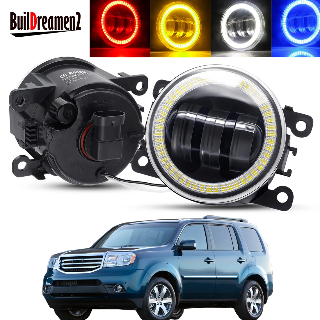 

2 X Angel Eye Fog Light Assembly Car Front Bumper LED Lens DRL Fog Daytime Running Lamp 30W H11 12V For Honda Pilot 2012-2015