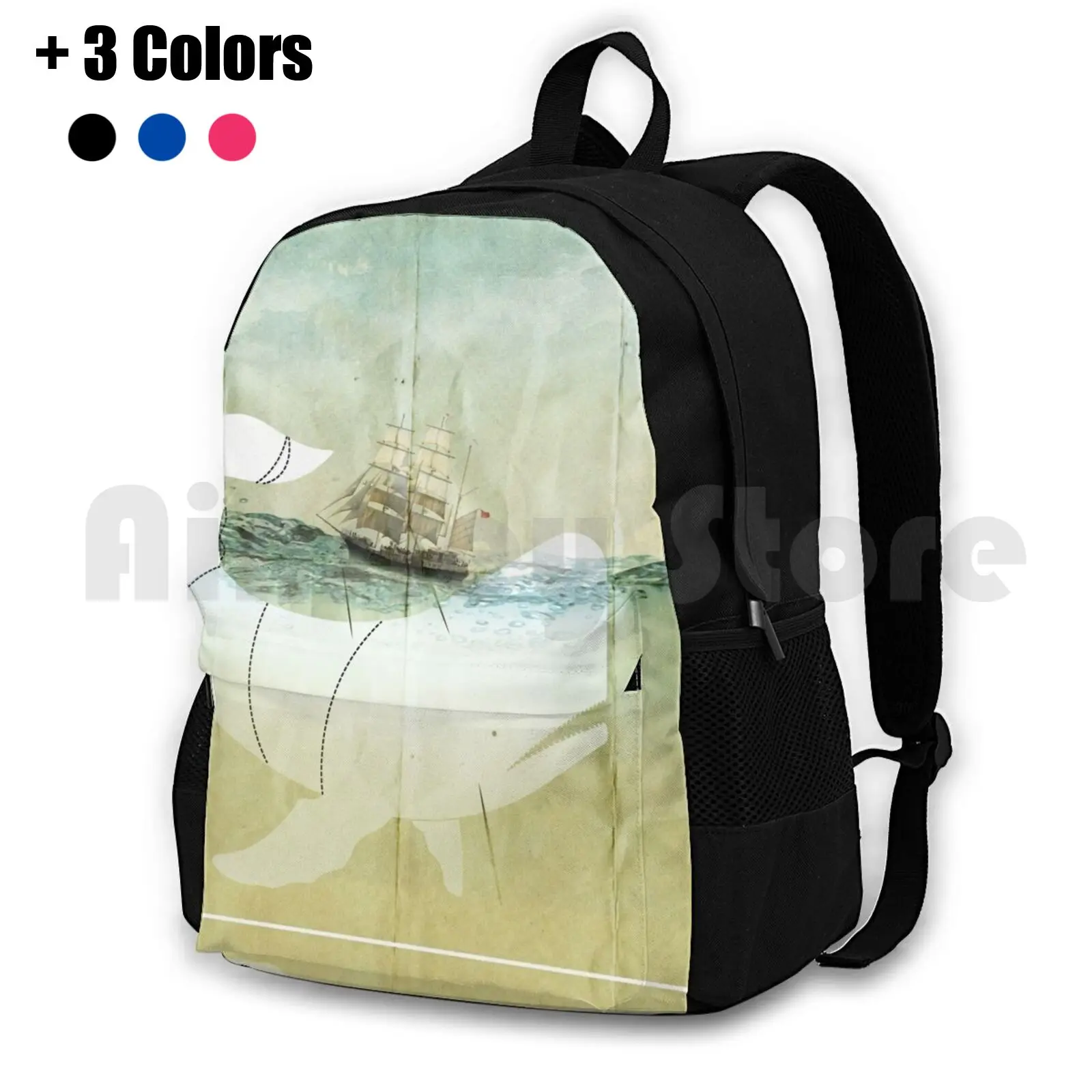 

Dick , The Outdoor Hiking Backpack Waterproof Camping Travel Harpoon Chains Spanish Boat Galleon Sailing Ship Tall Ship Whale