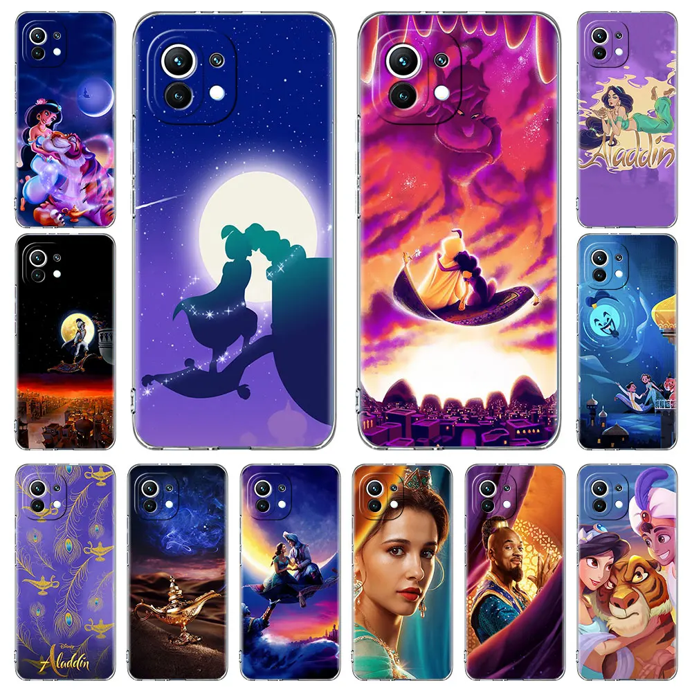 

Прозрачный чехол Aladdin с принцессой жасмин для Xiaomi Mi 11 10T Pro Note 10 Lite 9 SE, роскошные прозрачные мягкие чехлы из ТПУ