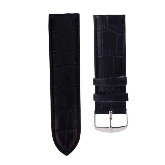 

High Quality Leather Luxury Watchband Soft Material Watch Band Wrist Strap 24mm With Silver Stainless Steel Buckle Reloj mujer