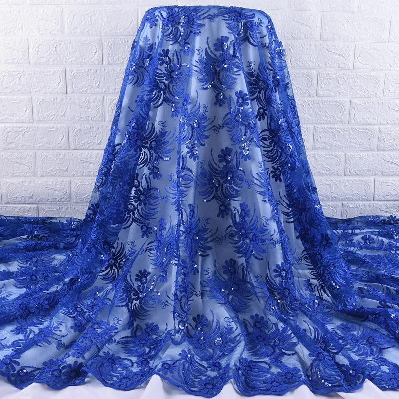 

Zhenguiru African Lace Fabric 2020 New Embroidery Tulle Light Diamond Nigeria Tulle Lace Fabric For Women Wedding Dress A1902